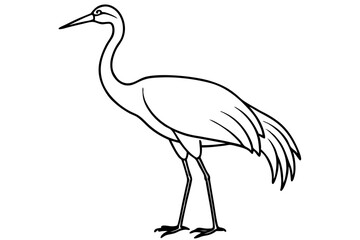Elegant Crane Outline
