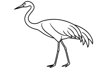 Elegant Crane Outline