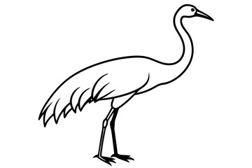 Elegant Crane Outline