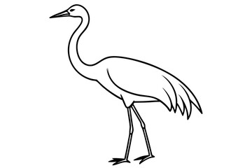 Elegant Crane Outline