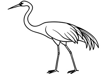 Elegant Crane Outline