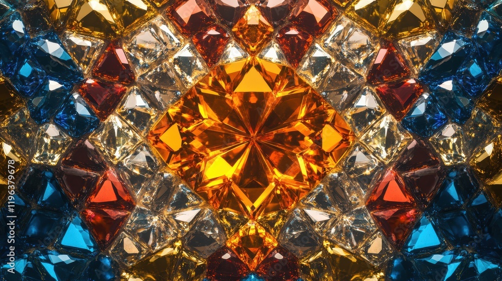 Poster diamond background with luxurious sparkling gems arranged in an elegant pattern
