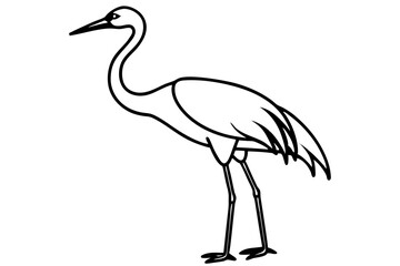 Elegant Crane Outline