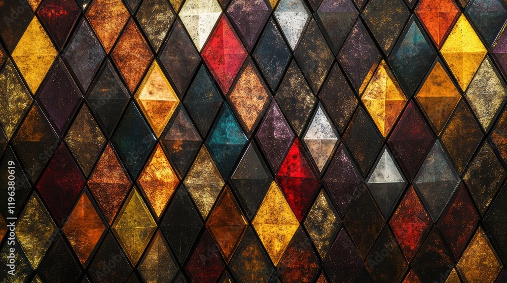 Poster diamond texture background with shimmering crystals arranged in geometric patterns