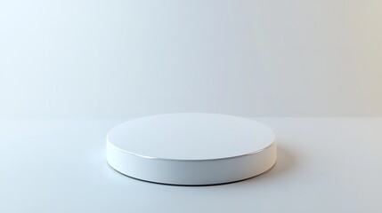 Minimalist podium or pedestal on white background with cylinder stand, perfect for product display and 3d rendering concepts.