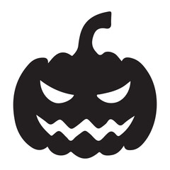 Scary Halloween Pumpkin Silhouette Illustration