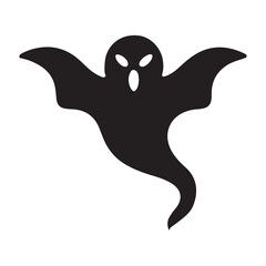 Flying Ghost Silhouette Illustration for Halloween Themes