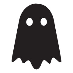Classic Black Ghost Silhouette Illustration for Halloween