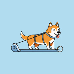 dog sled  on white