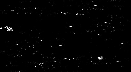 Snow, stars, twinkling lights, rain drops on black background. Abstract vector noise. Small particles of debris and dust. Distressed uneven grunge texture overlay.