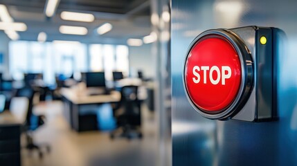 Emergency Stop Button in Modern Office Setting