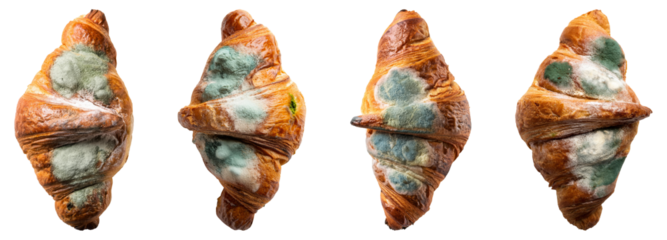 Moldy Croissant with Green Mold, PNG set
