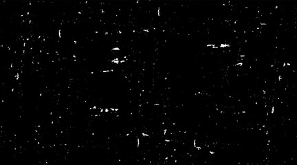 Snow, stars, twinkling lights, rain drops on black background. Abstract vector noise. Small particles of debris and dust. Distressed uneven grunge texture overlay.