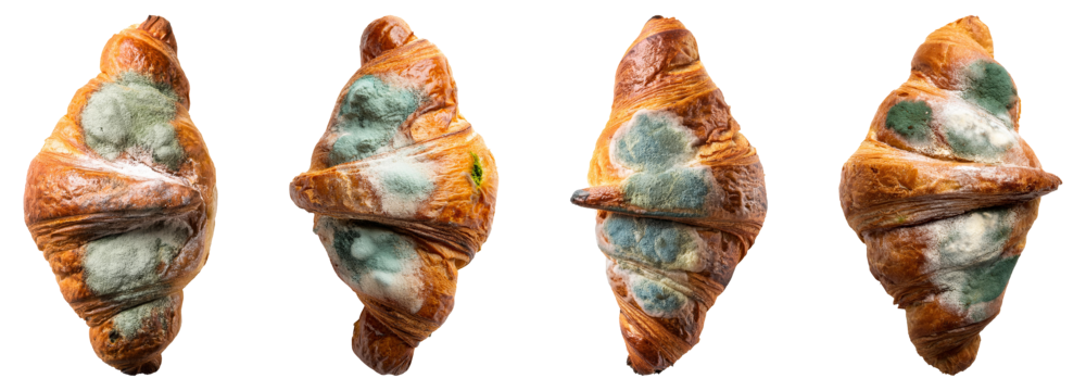 Moldy Croissant with Green Mold, PNG set