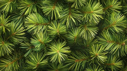 Lush Green Pine Tree Branches Texture