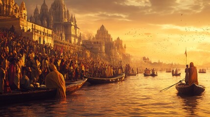 illustration mahakumbh , festival of the Jug is considered the biggest religious festival in Hinduism and the world, 16:9