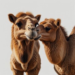 Obraz premium two camels in the desert 