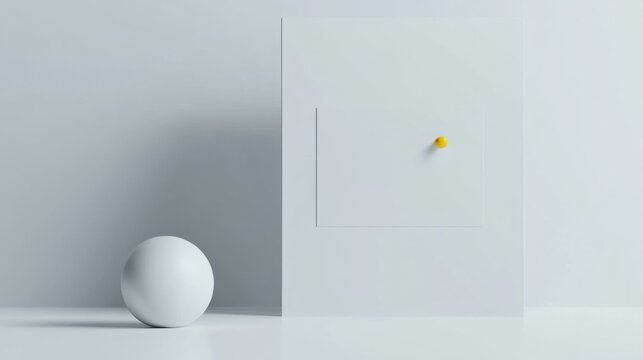 A blank white note pinned with a yellow push pin, neatly displayed on a plain and neutral background