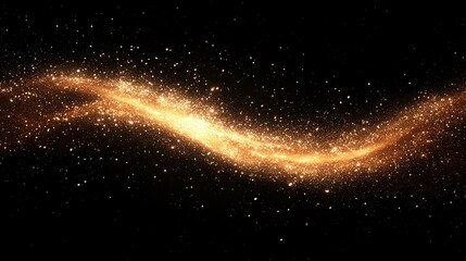 On a black background, embers and sparks fly up in the dark sky, producing a stunning light effect