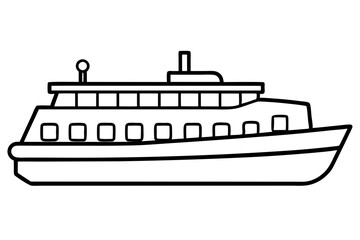 Obraz premium Ferry Silhouette Vector