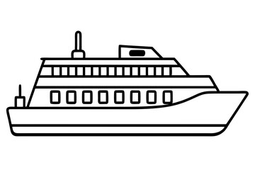 Fototapeta premium Ferry Silhouette Vector