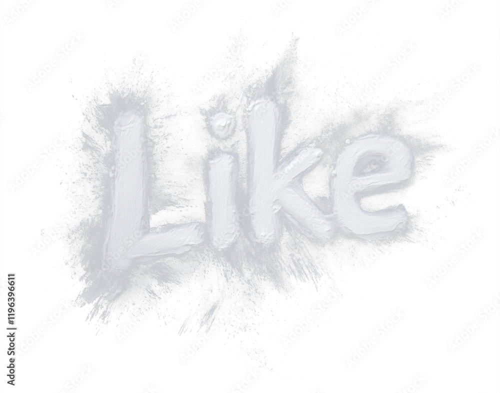 Aufkleber word like is creatively painted in white with dry brush texture, isolated on transparency background