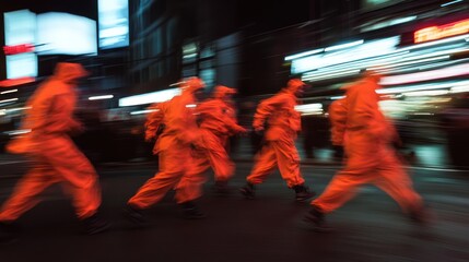 Obraz premium Blurs of Orange: Urban Night Motion