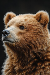 Fototapeta premium A Young Brown Bear Gazes Pensively Upwards