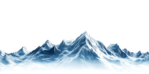 Fototapeta premium serene mountain range under clear sky, showcasing beauty of nature vast landscapes. peaks are covered in snow, creating tranquil and majestic scene