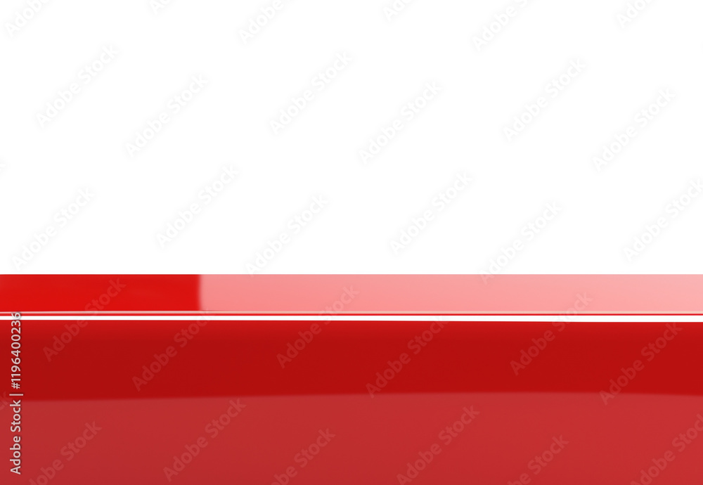 Poster sleek, shiny red and black rectangular display base with modern design, perfect for showcasing produ