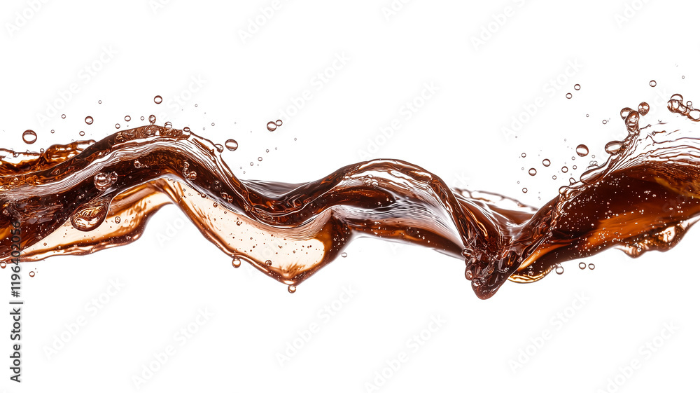 Aufkleber dynamic splash of brown liquid flows gracefully across image, capturing motion and energy. fluid twi