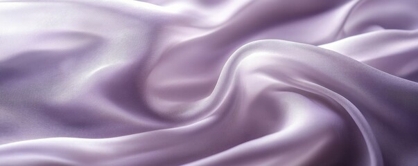 Obraz premium A soft, flowing texture of light purple silk fabric, showcasing gentle waves and a lustrous sheen.