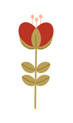 Fantasy flower on a white background, vector illustration, fairy tale.
