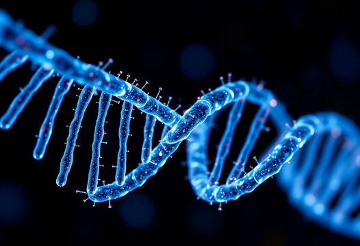 DNA strand on black background