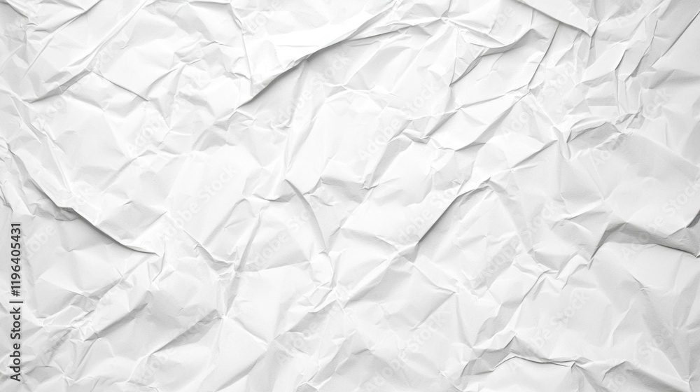 Poster A captivating backdrop features crumpled white paper with intricate textures, inviting creativity and imagination. This seamless canvas is perfect for various artistic projects and designs