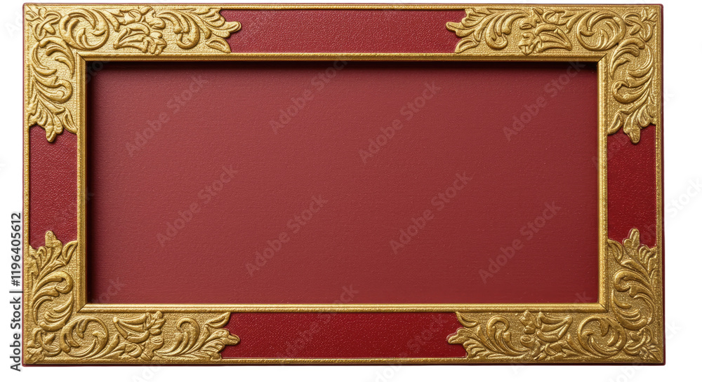 Aufkleber a rectangular photo frame with a dual-layered border design. the inner layer should be a matte red w