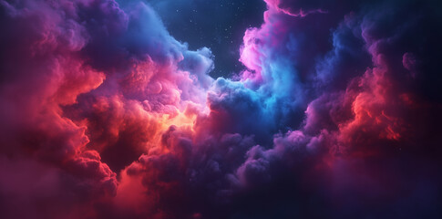 Dark and Vibrant Sky with Glowing Purple and Pink Hues