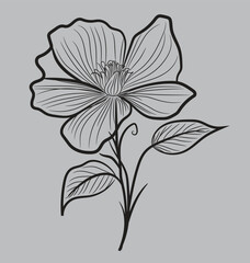 Border flower coloring page. Beautiful flower frame. Coloring page. Design element for greeting card, wedding invitation, birthday