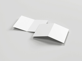 Top Left Isolated View A5 Bifold Brochure Mockup Template
