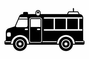 fire truck silhouette art vector
