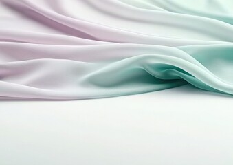 Obraz premium A soft, flowing fabric in pastel colors, gently draped to create a serene and elegant look, perfect for backgrounds or fashion displays.