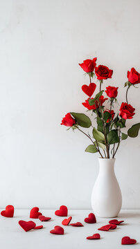 rose flower in white pot