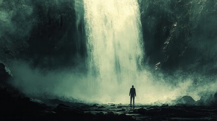 Obraz premium Vibrant city skyline at dusk, illuminated buildings reflecting on serene water, dynamic urban energy in a stunning panoramic view