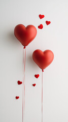 two heart shaped balloons