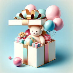 Teddy bear souvenir box