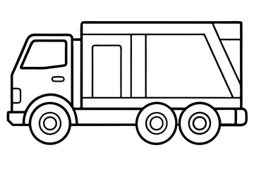 Garbage Truck Outline Vector Design