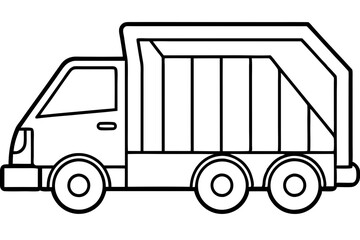 Garbage Truck Outline Vector Design