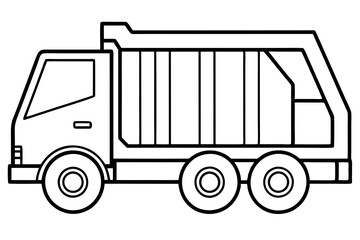 Garbage Truck Outline Vector Design