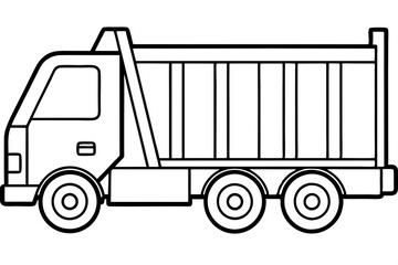 Garbage Truck Outline Vector Design