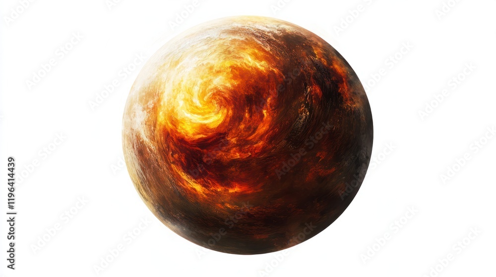 Aufkleber a gas planet with swirling red and orange clouds, creating a fiery and dynamic appearance, isolated 